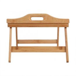 50 x 30 x 4cm Portable Bamboo Wood Bed Tray Breakfast Laptop Desk Tea Food Serving Table Folding Leg Laptop Desk 201029191G