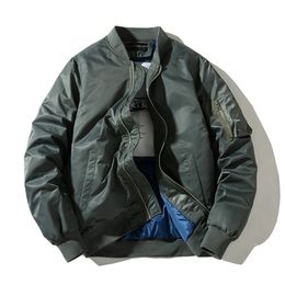 Winter Thick streetwear Men hip hop military coats bomber jacket Fall Solid Basic Coat Casual windbreaker custom 211214