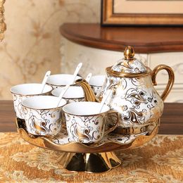 wedding decoration European rotatable with tray ceramic English afternoon teapot teacup tea set high grade coffee cup