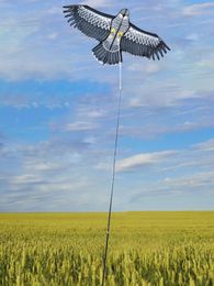 Garden Decorations Emulation Eagle Flying Drive Bird Kite Light Weight Easy To Assemble Scare For Yard Farm Field