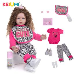 Cloth Body 60 CM KEIUMI Reborn Baby Dolls Fashion Dressed Newborn Baby Boneca Toys Doll DIY Playmate Kids Birthday Gift Q0910