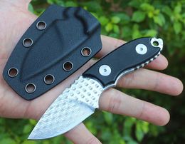 New Survival Survival Straight Knife VG10 Damascus Steel Drop Point Blade Full Tang G10 Handle Fixed Blades Knives With Kydex