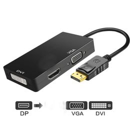 displayport dp NZ - 3 In 1 DisplayPort DP To DVI VGA Adapter Cable 1080P Display Port Connector Converter For PC Projector Laptop