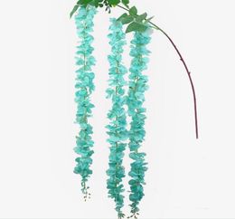 30PCS Artificial Hydrangea Wisteria Flower For DIY Wedding Arch Background Square Rattan Wall Hanging Basket Can Be