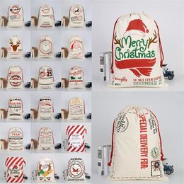 Bags Monogrammable Xmas Gifts Drawstring Sacks DHL Santa Christmas With Canvas Large Canvas Santa Claus Bag Bag Reindeers gyqqq