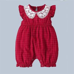 Costume per bambino Summer Plaid Pagliaccetto Abbigliamento per bambini Body Year Clothes 210528