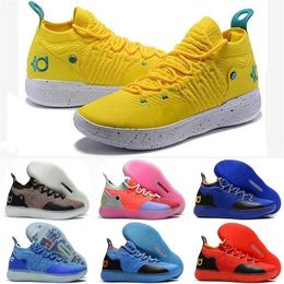 2022 boys kd shoes Femmes KD 11 Chaussures de basketball à vendre Oreo Noir Pâques Blue Jaune Jaune Garçons Filles Jeunes enfants Kevin Durant XI Sneakers Tennis à vendre