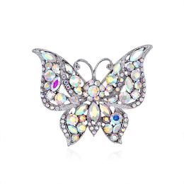 Rhinestone Butterfly Brooch Wedding Crystal Insect Bouquet Hijab Scarf Pin Women Jewellery Gift