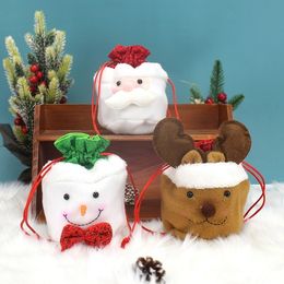 6 style Party Favor Christmas decorations love apple packing bag cartoon old man Snowman candy gift bag T2I53175