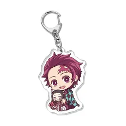 Fashion Demon Slayer Keychain Man Cartoon Two-sided Acrylic Keyring Shinazugawa Sanemi Funny Keychains Anime Jewelry Breloczeks