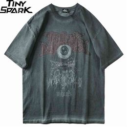 Men T Shirt Hip Hop Dark Streetwear Tshirt Print Harajuku Summer Short Sleeve T-Shirt Cotton Tops Tees Oversize 210716