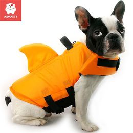 Kimpets Dog Life Vest Summer Shark Pet Life Jacket Dog Clothes Dogs Swimwear Pets Swimming Suit Professional Dog Lifesaver 211106