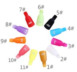 2021 Plastic Nail Art Soak Off Cap Clip UV Gel Polish Remover Wrap Tool Tips For Fingers 10Ppcs/set 11 Colours