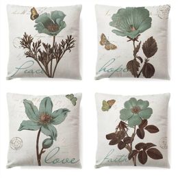 Cushion/Decorative Pillow Retro Butterfly Linen Holder Pillowcase