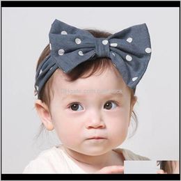 Baby, & Maternityborn Cotton Dot Headband Kids Stretch Hair Bands Headwraps Bow Boutique Cute Headwear Aessories Drop Delivery 2021 8Jcat