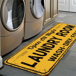 Non-Slip Floor Mat Laundry Room Mat Entrance Doormat Self-Service Laundry Bath Mat Carpet Laundry Room Decor By Rug 210727