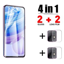 Cell Phone Screen Protectors 4IN1 Full Cover Hydrogel Film For Xiaomi Redmi Note 10 9S 8 9 Pro Max Camera Screen Protector For