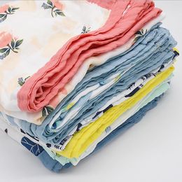 Baby Blankets Printed Muslin Gauze Swaddle Wrap Four-Layer Soft Bath Towels Nursery Sleepsack Stroller Cover 120*120cm 27 Designs