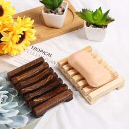 Wooden Soap Dish tray Holder Rack Box storage Container Bath Shower Plate Bathroom Supplies 2 Colours for option