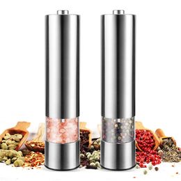 Stainless Steel Pepper Mill Grinder Salt & Cutter Kitchen Seasoning Tools Accessories for Cooking 210712