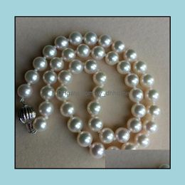 Beaded Necklaces & Pendants Jewelry 9-10Mm White Natural Pearl Necklace 19Inch Bridal Gift Choker Drop Delivery 2021 Qkamd