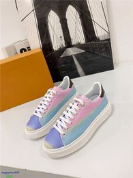 Y23b Latest real leather women's sneakers trainers increase shoes high quality fashion casual flat racing