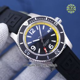 New 42mm SF A17366D71B1S1 ETA2824 Automatic Mens Watch Steel Case Black Dial Gents Sport Watches Black Rubber Strap