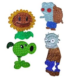 Plants vs Zombies Big Push Bubble Fidget Toys Party Favour Peashooter SunFlower Adult Anti Stress Relief Squishy Squeeze Kids Toysa