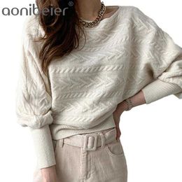 Autumn Winter Women Casual Solid Color 2 Piece Set Round Neck Soft Minimalist Pullover Sweater Corduroy Lace Up Pants 210604