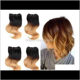 Brazilian Ombre Colour Body Wave 2Pcs/Lot 8 Inch 50G/Pc Human Hair Extension Ombre 100Percent Human Hair Weave 7 Colours Available Gcbx9 Cmnwk