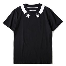 Fashion Trend Stylist Men's T-Shirt Men Women T-Shirt Hip Hop Pentagram Short Sleeve Top Summer T-Shirt Size S-XXL
