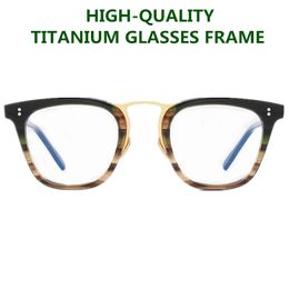Superb Brand-Design VO NOMAD49 Unisex Glasses Frame Plano Square-shape Big-Rim Sunglasses Fullrim Titanium+Plank for Prescription Eyeglasses49-23-145fullset case