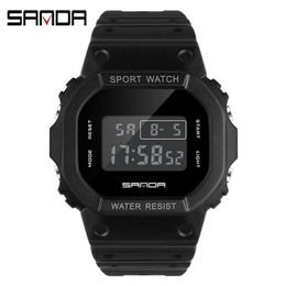 SANDA White Fashion Women's Watches Waterproof LED Digital Watch for Female Clock Ladies Sport Wristwatch relogio feminino G1022