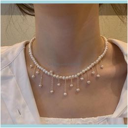 Lockets Necklaces & Pendants Jewelryins Natural Freshwater Pearl Handmade Necklace Womens Minority Design Net Red Temperament Tassel Collar