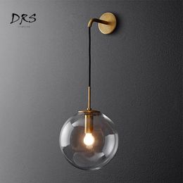 Wall Lamps American Retro Robles Iron Pendant Lights Single Head Loft Industrial Glass Lamp For Living Room Restaurant Bar Indoor Lighting