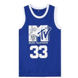 Maglia da basket Will Smith n. 33 da uomo, televisione musicale, prima edizione Rock N'Jock B-Ball Jam 1991, magliette blu Will Smith cucite MTV