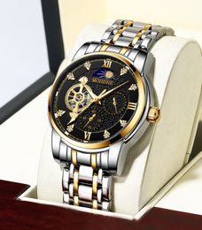 Mohdne H523 Brand Big gold plate tourbillon fully automatic mechanical watch fashion luxury elegant casual and popular