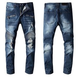 Erkek Kot Giyim Pantolon Erkek Kadın T Shirt Panter Baskı Ordu Yeşil Yıkılan Erkek Ince Denim Düz Biker Skinny Jeanss Erkekler # 885