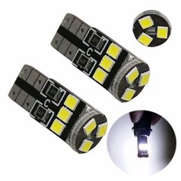 50Pcs/Lot LED Car Bulbs T10 9SMD 2835 Highbright White Clearance Light Canbus Error Free 168 194 License Plate Lights Dome Lamps 12V