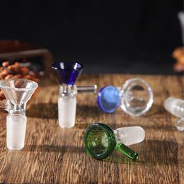 DHL!!! Funnel Snowflake 14mm 18mm Male Glass Bowls 5 Colours Smoking Glasss Bong Bowl Piece For Bongs Oil Rigs