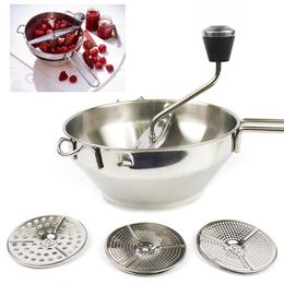 1 Set Stainless Steel Rotary Food Mill Great for Making Puree or Soups of Vegetables Tomatoes Creatived Home Kitchen Tools 210611