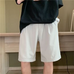 HYBSKR Summer Men's Ice Silk Shorts Quick Drying Male Pants Loose Casual Straight Men Solid Colour Short Trousers For Man 210716