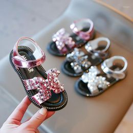 Sandals Kids 2022 Summer Toddler Girl Fashion Open Toe Children Shoes Girls Elegant Glitter Beach E12101