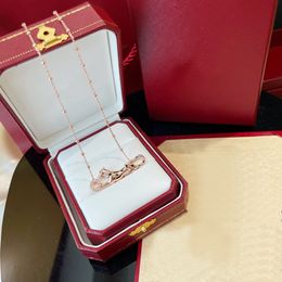 Luxury Designer Jewellery Diamond Gold Necklace Classic Fashion Brand Cheetah Pattern Men's and Women's Wedding Party Dress Ornaments