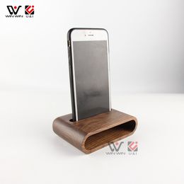 2022 natural walnut wood wireless speaker phone Holder mini portable multifunctional Loundspeaker Smartphone Amplifier