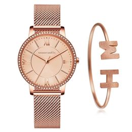 Simple Hannah Martin Japan Quartz Movement Hight Quality Ultra-thin Women Stainless Steel Mesh Waterproof Ladies Watches 210527