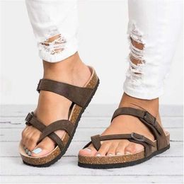 2021 Ladies Platform Shoes Summer Fashion Clip Toe Flip Flops Rome Style Cork Slippers Anti-skid Beach Women Sandals Large Size