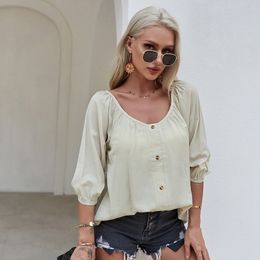 Summer temperament sexy O-Neck Shirt and blouse for women's tops summer loose thin casual shirt blouse women tops fashion 210514