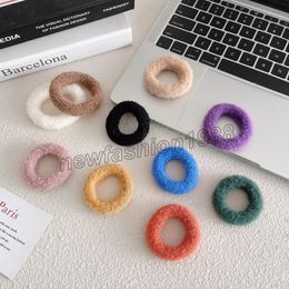 Winter Colorful Plush Soft Elastic Hair Bands Women Girls Hair Tie Ponytail Hold Rubber Rope Hairbands Fashion Hair Accessories
