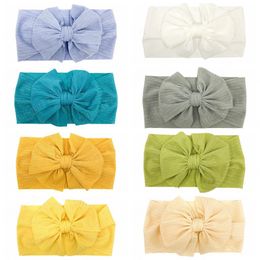 18*10 CM Toddler Soft Breathable Elastic Headband Solid Colour Striped Bows Infant Hairband Bowknot Headwear Clothing Decoration